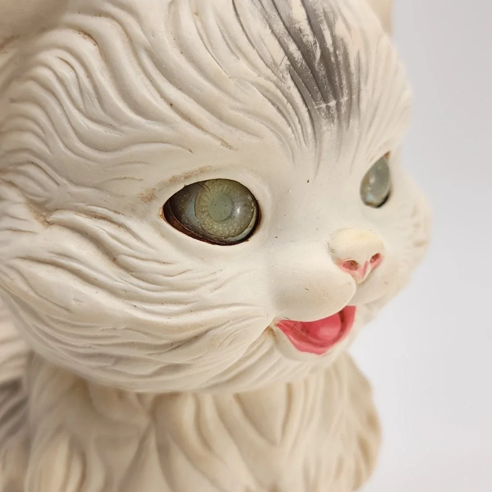 Edward Mobley Squeaky Rubber Toy Cat Sleepy Eyes‎ 1960's Vintage 9
